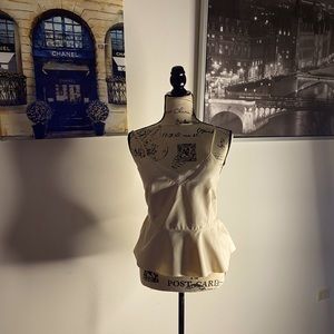 White Leather ( not real) fitted & bottom flair Top